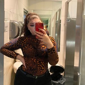 Unique blue orange bodysuit